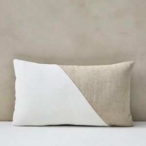 NWT West Elm White and Tan Accent Pillow 12x21